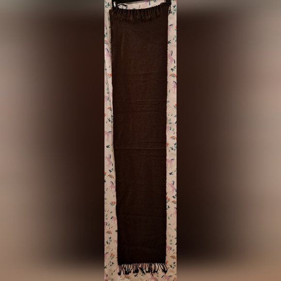 Vintage Glen Heath Brown Camel Hair Unisex Casual Neutral Scarf Wrap w/ Fringe - Picture 6 of 7